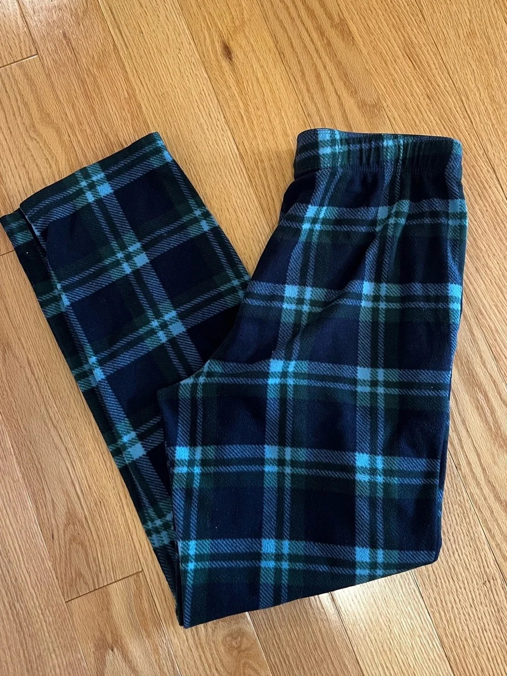 Aeropostale Fleece Navy and Green Plaid Sleepwear Pant